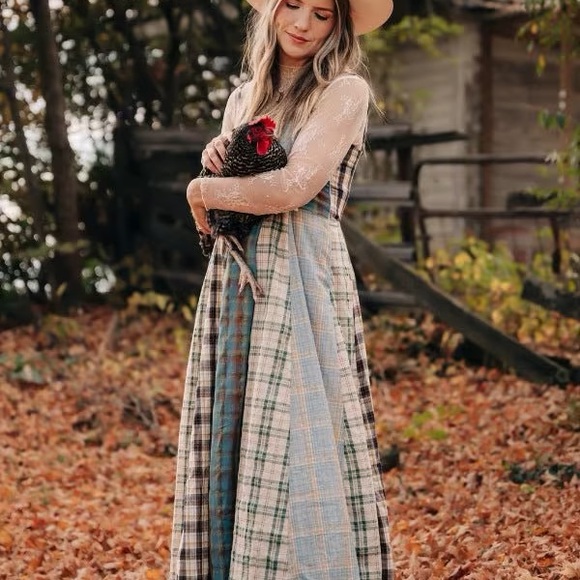 Three Bird Nest Western Charm Checkered Dress - Picture 3 of 10